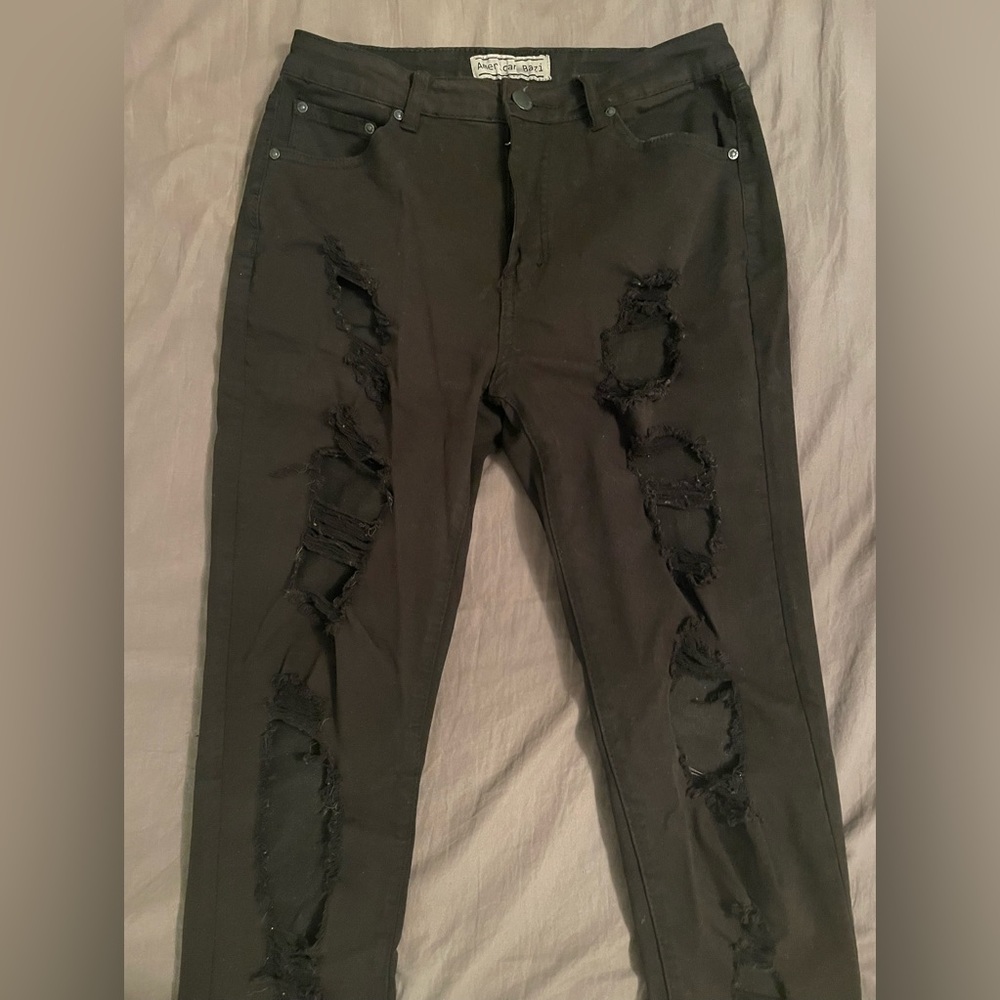 Black Ripped Jeans - Picture 2 of 3